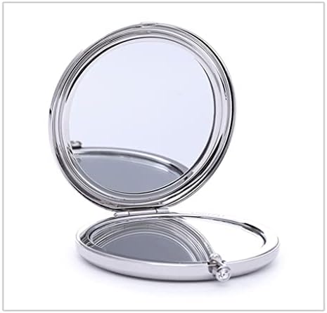 WODMB Gümüş Taşınabilir makyaj aynası Yuvarlak Küçük Ayna Kelebek Aşk Çiçek Katlanır Çift Taraflı HD Hediye Hediye