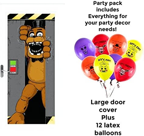 Five Nights at Freddy's Birthday Party Supplies Kit - Freddie'nin Partisinde Beş Gece Süslemeleri Balonlar Kapı Kapağı