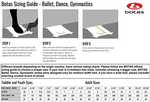 Botas Dans ve Bale Daireler, Kadınlar ve Kızlar için Doğal Deriden Jimnastik Egzersiz Ayakkabıları