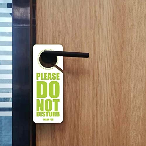 Rahatsız Etmeyin Kapı Tokmağı Askı Kapı İşareti Yeşil 3.35 x 8.86 - Çift Taraflı 2 Paket Ev Ofis Otel Sınıf İş