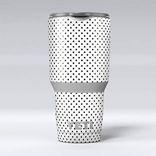 Tasarım Skinz Kayrak Siyah Mikro Polka Dots - Cilt Çıkartması Vinil Wrap Kiti ile Uyumlu Yeti Rambler Soğutucu Bardak