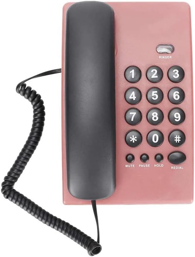 MXIAOXIA Ev Sabit Telefon Kablolu Telefon Masaüstü Kablolu Sabit Ev Ofis Otel için Telefon Desteği Duraklatma Sessiz