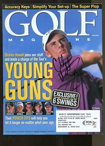 Charles Howell 2002 Golf Dergisini İmzaladı Ocak İmzalı PGA PSA / DNA İmzalı Golf Dergileri