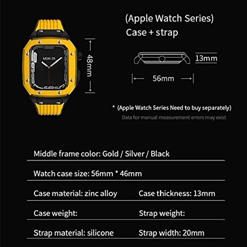 EKİNS Alaşım İzle Vaka Kayışı apple saat bandı Serisi 8 7 45mm Lüks Metal Kauçuk Paslanmaz Çelik Saat Modifikasyonu