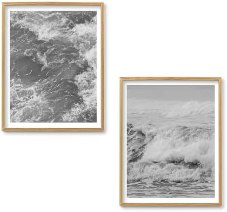 Mürekkep A. Ş. Siyah ve Beyaz Plaj Baskılar Okyanus Fotoğraf Dekor / Plaj Duvar Sanatı / Okyanus Posterler / 6 Set
