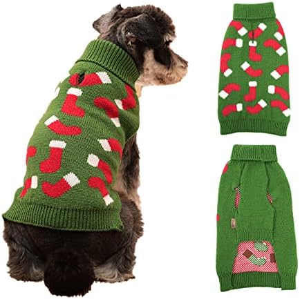 Yokee Köpek Noel Kazak Tatil Köpek Giyim Köpek Balıkçı Yaka Kazak Yavru Yavru Güz Köpek Kazak Pet Giyim Noel Çorap