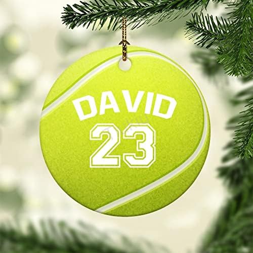3 İnç Merry Christmas Kişiselleştirilmiş Tenis Topu Alıntı Süsler Yuvarlak Noel Süsler Çocuklar için Erkek Kız askı