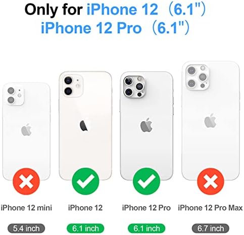 Antsturdy iPhone 12 Pro 6.1 Cüzdan kılıf 【RFID Engelleme】 【Fermuar Cep】 【7 Kart Yuvası】 PU Deri Flip Folio Koruyucu
