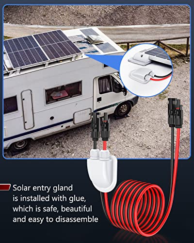 Güneş Çift Kablo Giriş Rakoru ile ELECTOP Güneş Uzatma Kablosu, RV Tekne Van Güneş Panelleri üzerinde Güneş Projesi