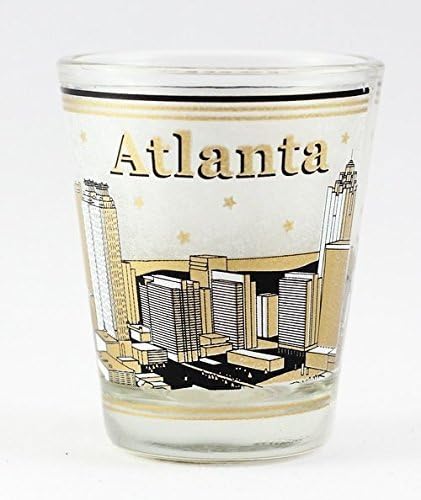 Atlanta Georgia Siyah & Altın Skyline Shot Cam