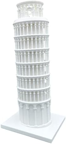 Mageroey Pisa Kulesi, Heykelcik Centerpiece Dekorasyon, 7 İnç, 3D Baskılı Plastik, Beyaz, ABD'de üretilmiştir