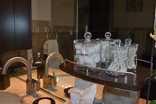 laGola & co Qtip Dağıtıcı Tutucu Banyo Vanity Organizatör Eczacı Temizle Seti I 10 oz ve 20 oz