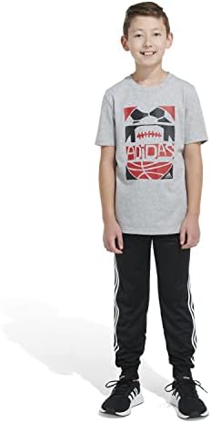 adidas Erkek Küçük Kısa Kollu Pamuklu Saha Golü grafikli tişört