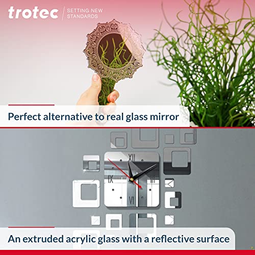Trotec TroGlass Ayna Akrilik Levha 4 Adet 23.75 x 11.75 x 1/8”, Lazer Gravür için Ayna Pleksiglas, iç Ekran, Duvar