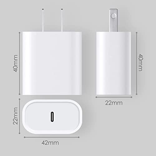iPhone Şarj Cihazı için USB-C Güç Adaptörü: 20W 2 Paket USB C Duvar Şarj Cihazı, Hızlı Şarj C Tipi Şarj Cihazları