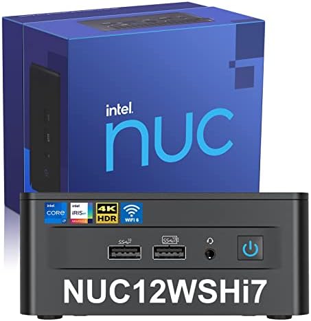 Intel NUC 12 NUC12WSHı7 Ev ve iş Masaüstü Mainsteam Kiti, Barebone, Intel Core i7-1260P 12 Çekirdekli, 4,7 GHz'e