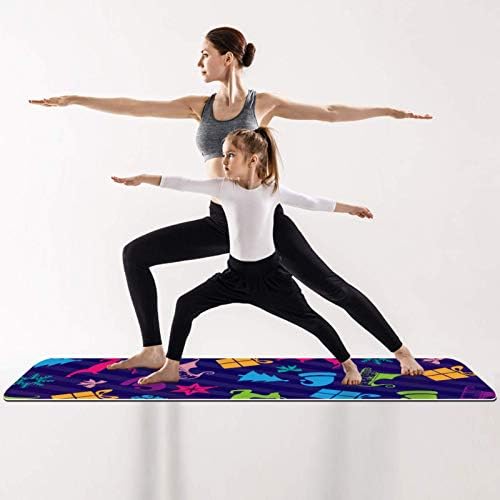 Unicey Kalın Kaymaz Egzersiz ve Fitness 1/4 Yoga mat Noel Simgeler Desen Baskı Yoga Pilates ve Zemin Fitness Egzersiz