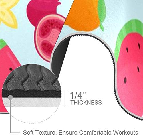 Unicey Kalın Kaymaz Egzersiz ve Fitness 1/4 Yoga mat Renkli Tropikal Meyveler Desen Baskı Yoga Pilates ve Zemin Fitness