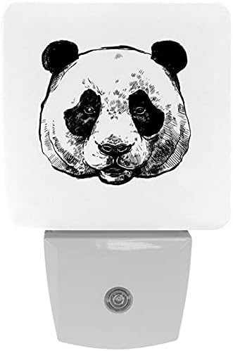 Panda Kroki Portre Led Gece Lambası, Yatak Odası için Çocuk Gece Lambaları Duvara Takın Gece Lambası Yatak Odası