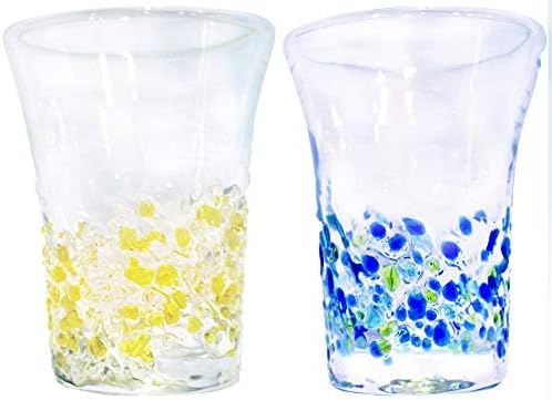 Tida Atölyesi Bira Bardağı (Sarı / Berrak, Mavi/Su/Yeşil), φ2, 8 inç (7 cm), Ezme, 2 Parça