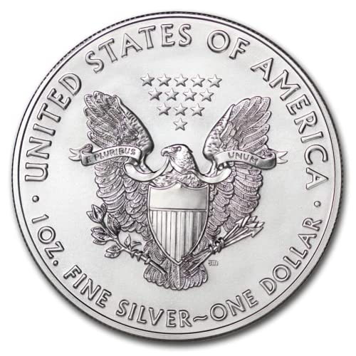 1986-2021 (Rastgele Yıl) 1 oz Amerikan Gümüş Kartal Madeni Para Orijinallik Sertifikası ile Parlak Dolaşımsız (Tip