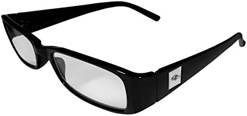 NFL Siskiyou Spor Fan Mağazası Baltimore Kuzgunları Klasik Okuma Gözlüğü Okuma Gücü: + 1.75 Siyah