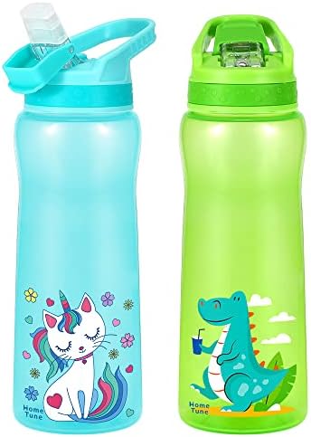 22 oz Çocuklar Su içme şişesi - BPA Ücretsiz, Geniş Ağız, Flip Saman/Sipper Üst, Kolay Açık, Hafif, Sızdırmaz Su