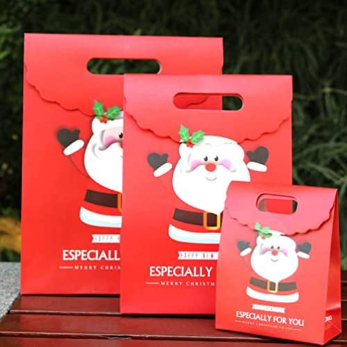 Hemoton 1 Takım Noel Şeker Torbaları Kardan Adam Tote Hediye ikram çantaları Dekoratif Noel Kağıt Torbalar Klipsli