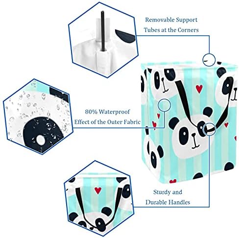 Panda çamaşır sepeti Büyük Bez Organizatör Çantası Sepeti Katlanabilir çamaşır sepeti Kolları ile
